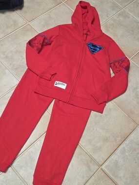 DC Comics Red Superman Logo Hoodie and Joggers Set